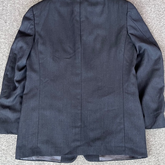 VTG Monsieur Givenchy Mens Navy Herringbone Union Blazer 44(est) Classic Preppy - Picture 13 of 16